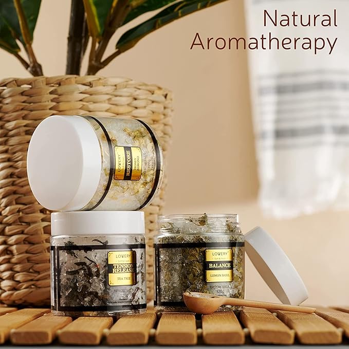 Mothers Day Gifts for Mom, Epsom Bath Salts Gift Basket Set, Self Care Salt - Image 3