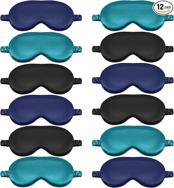 Cutecrop 12 Pcs Silk Sleep Masks Soft Satin Eye Masks by Cutecrop