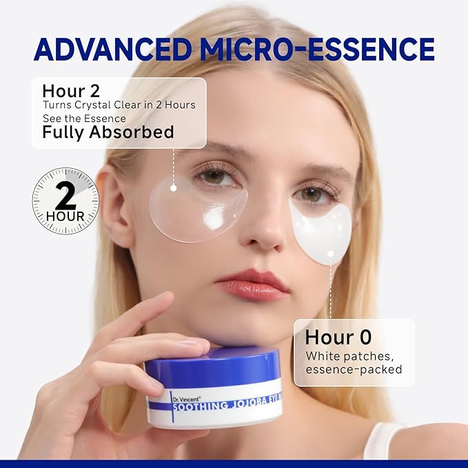 Peptide Jojoba Under Eye Patches, Collagen Eye Mask Instant Reduces Dark - Image 4