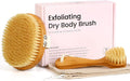 eaxun Bamboo Dry Brushing Body Brush Set, Natural Exfoliating Boar Bristle Face by eaxun