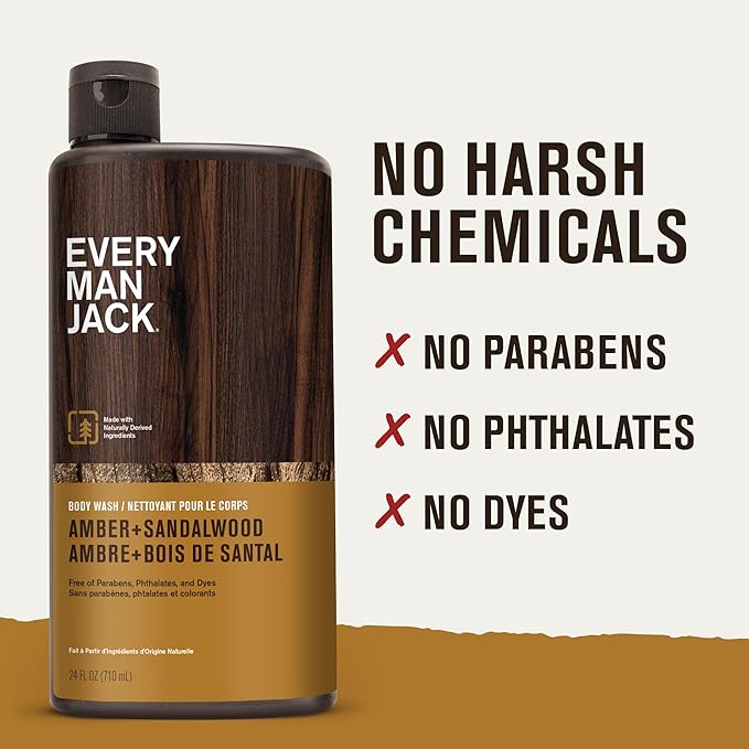 Every Man Jack Amber+Sandalwood Hydrating Mens Body Wash - Image 6