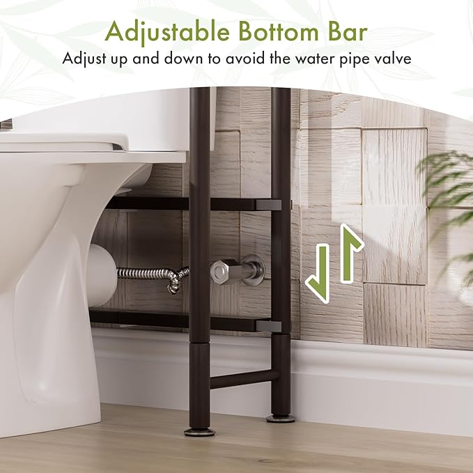 AmazerBath Bamboo Over The Toilet Storage Shelf, Over Toilet Bathroom Organizer - Image 8