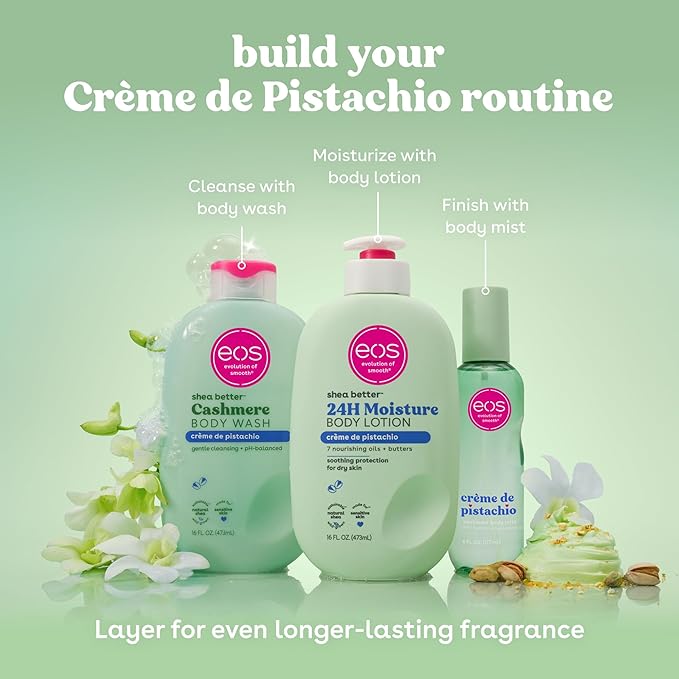 eos Shea Better Body Lotion- Crème de Pistachio, 24-Hour Moisture Skin Care - Image 9