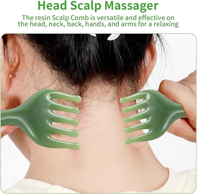 WY LIGHTING LEVEL 2Pcs Head Massager Manual Hair Scalp Massager Gua Sha Five - Image 3