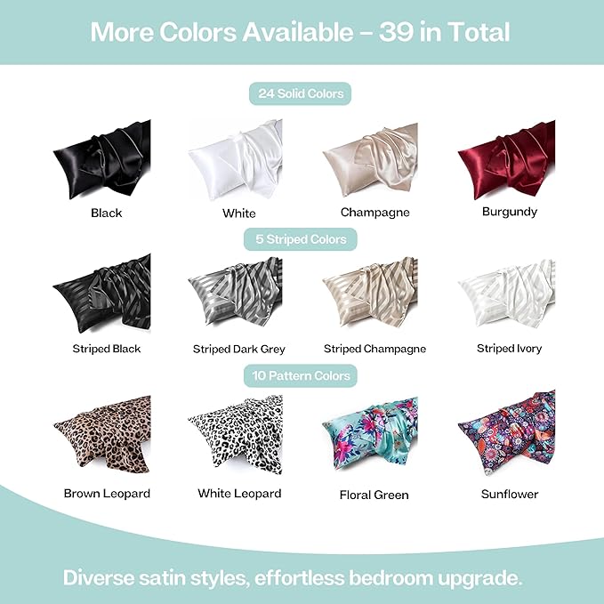 MR&HM Satin Body Pillow Cover, Soft and Breathable Body Pillow Case - Image 7