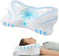 DUMOS Cervical Neck Pillow, Cooling Ergonomic Memory Foam Pillows by DumosLifestyle