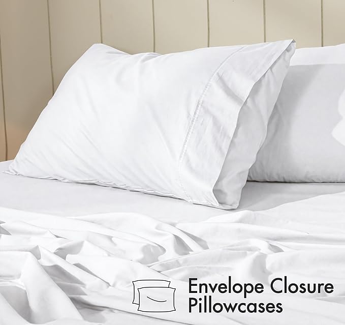 RUVANTI 100% Cotton Sheets – Twin Size Percale Bedding, Cooling & Breathable - Image 5