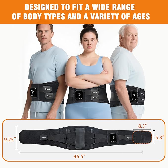 Joyset Cordless Heating Pad for Back Pain Relief, 47-60" Lower Back Massager - Image 4