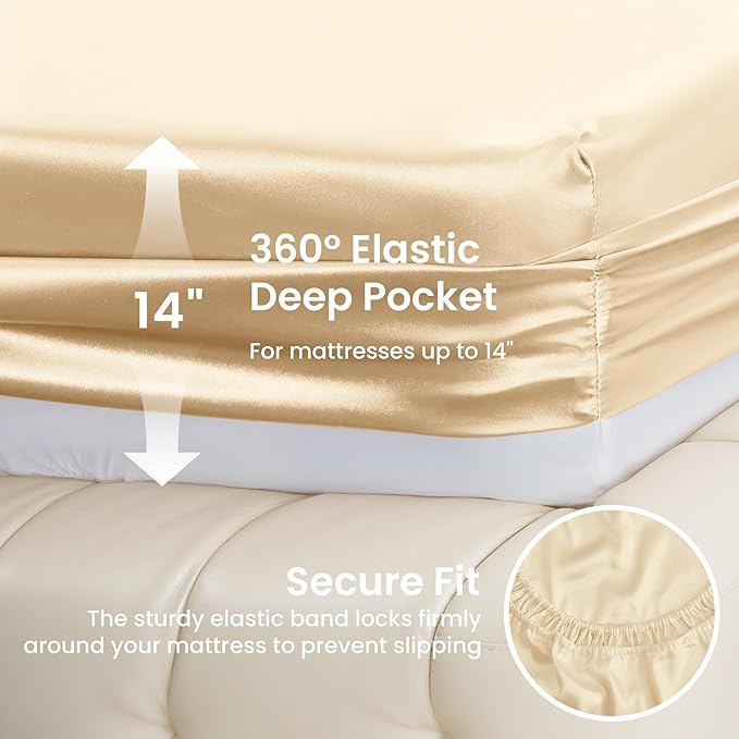 Love's cabin California King Satin Sheet Sets - Image 4