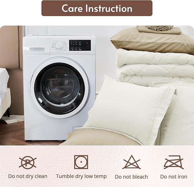 MUXHOMO 7 Pieces California King Comforter Set, Reversible Bed in a Bag Cal - Image 9