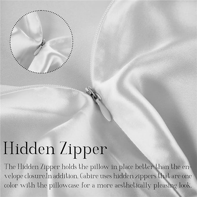 Gabire Mulberry Silk Pillow Cases Set of 2, Both Sides Real Silk Pillowcase - Image 4