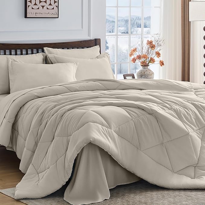 HEVUMYI Linen California King Comforter Set by HEVUMYI