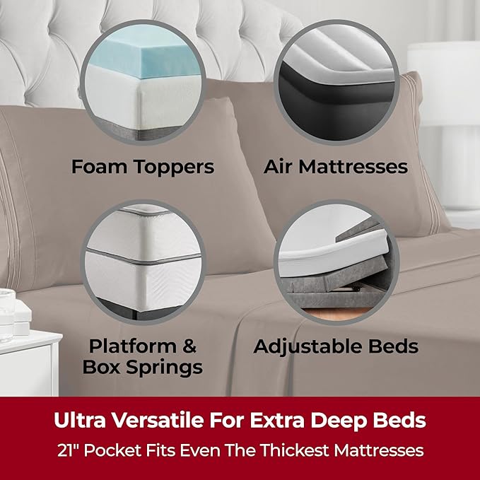 Mellanni Extra Deep California King Sheets - Image 2