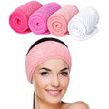 Whaline 4 Pack Spa Facial Headband Makeup Hair Wrap Adjustable Hair Band Soft by Whaline