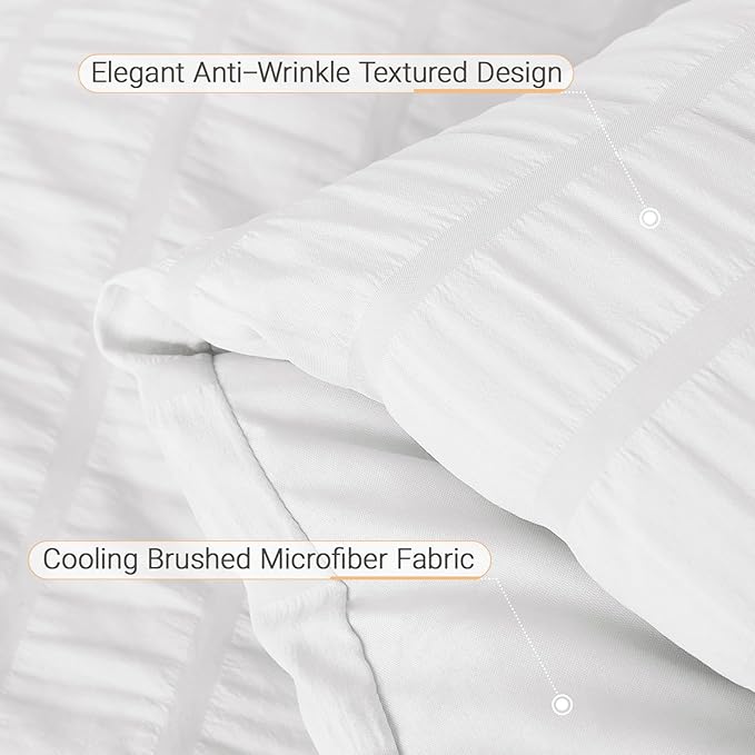 MUXHOMO 7 Pieces Full Comforter Set, Seersucker Bed in a Bag Full Size - Image 5