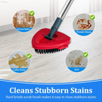 Mop Handle for Ocedar, Spin Mop Handle Replacement for O Cedar, 4 Section 30" to 58" Mop Handles for Ocedar Spin Mop, Include Mop Stick, Upgrade Mop Scrubber Head and Mop Base for Cedar Mop