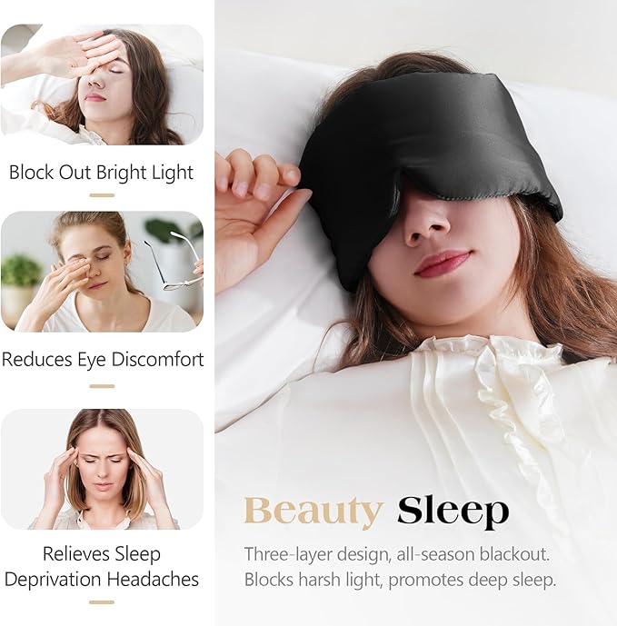 100% Mulberry Silk Sleep Mask, Comfortable Soft - Image 3
