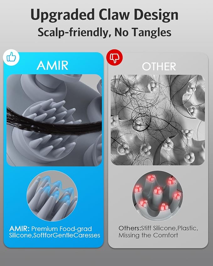 AMIR Upgraded Electric Scalp Massager, Portable Head Massager - Image 2