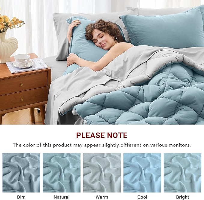 MUXHOMO 7 Pieces Full Comforter Set, Reversible Bed in a Bag Full Size - Image 4