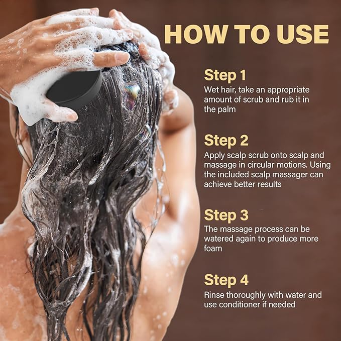 Scalp Scrub, Batana Oil Scalp Exfoliator 2-in-1 Clarifying Shampoo - Image 9