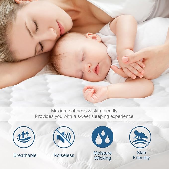 Sofa Bed Queen Mattress Protector Pad Waterproof Quilted 60" X 72", Breathable - Image 2