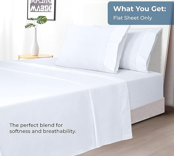 Royale Linens 100% Organic Cotton Twin XL Flat Sheet Only - Image 5