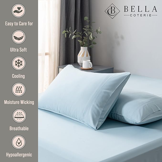 Bella Coterie | Luxury Bamboo Viscose Standard Size Pillowcase Set | 100% - Image 2