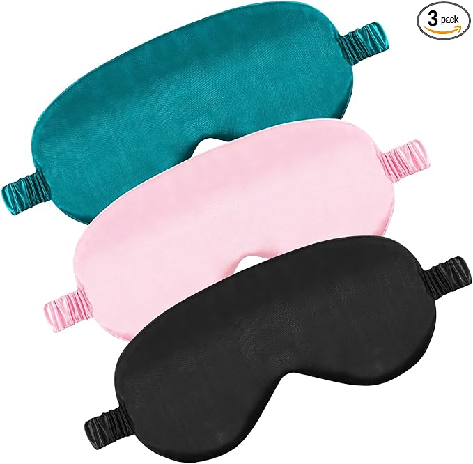 Dimeho 3 Pcs Sleep Mask Soft Silky Eye Masks Cover by Dimeho