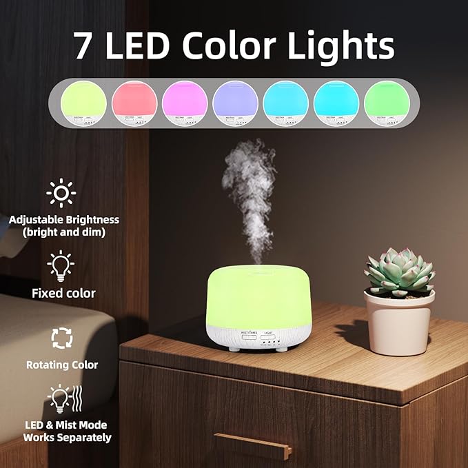 SPLITSKY 300ML Essential Oil Diffuser, Cool Mist Air Aromatherapy Oil Diffuser - Image 6