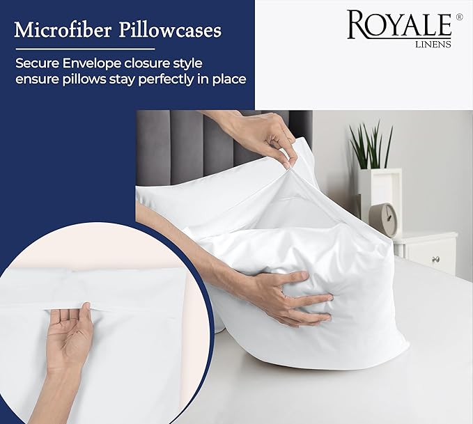 Royale Linens White Pillowcase Set of 12 - Image 4
