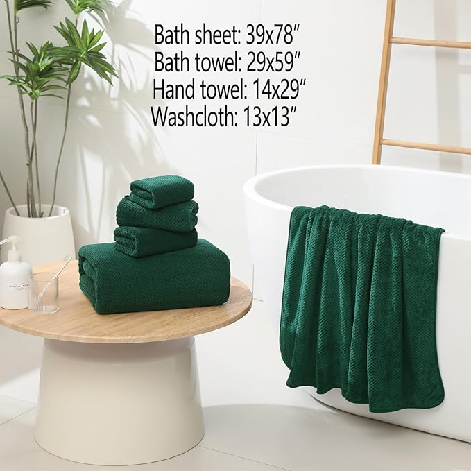 YTYC 29x59 Inch Bath Towels Set of 6 Large, Super Soft Absorbent Lint Free - Image 2