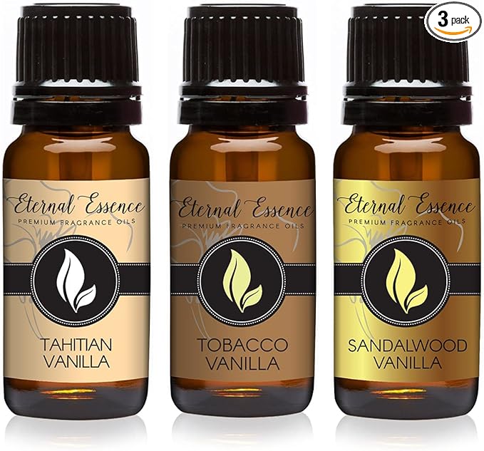 Trio - Tahitian Vanilla & Tobacco Vanilla - Premium Fragrance Oil - Sandalwood by EternalEssenceOils