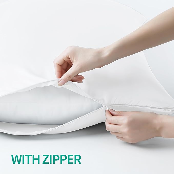 Bamboo Viscose Zippered Pillow Cases King Size Set of 2, 400 Thread Count - Image 4