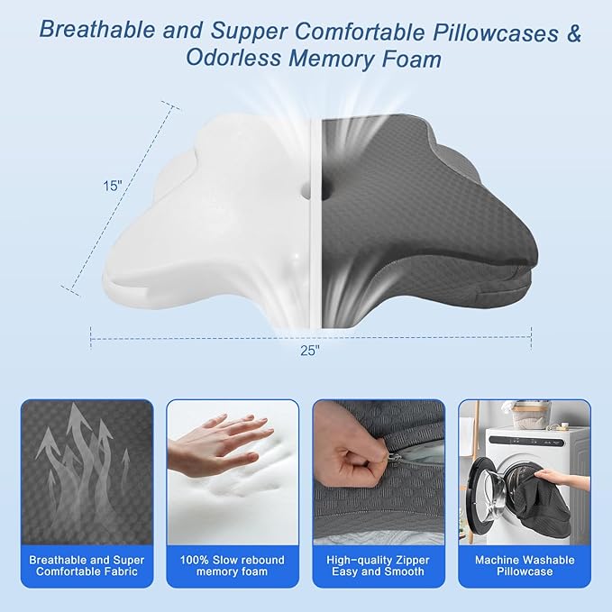 Pain Relief Cervical Pillow for Neck Support, Adjustable Ergonomic Pillow Cozy - Image 6