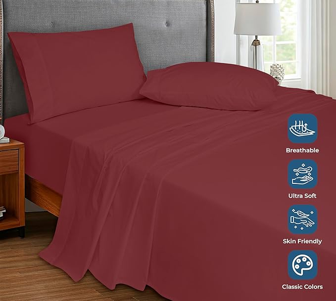 Royale Linen 100% Organic Cotton California King Flat Sheet Only - Image 4