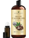 Handcraft Blends Organic Castor Oil 16 Fl Oz | Roll on Bottle | 100% Pure and by HandcraftBlends