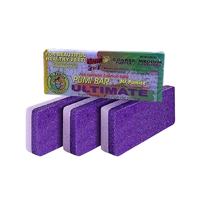 Mr. Pumice Ultimate PUMI Bar 2-in-1 Dual Grit Callus Remover, Pedicure Stone & by MrPumice