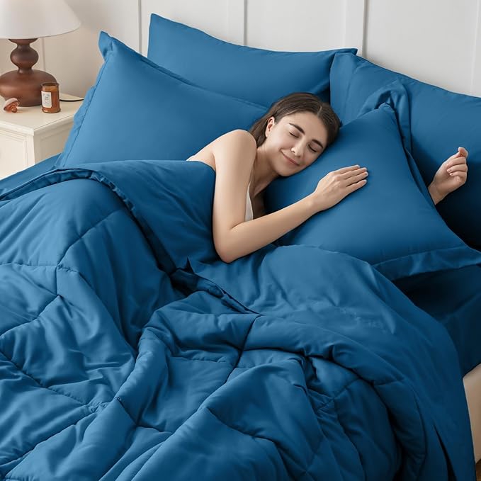 JOLLYVOGUE California King Comforter Set, Ultra-Soft Bed in a Bag Cal King Size - Image 6