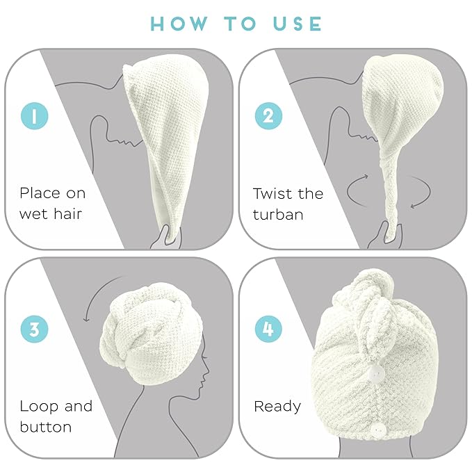 SimpleField 2 Pack Microfiber Hair Towel Wrap - Image 5