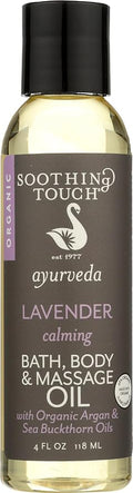 Soothing Touch Ayurveda Organic Bath, Body & Massage Oil, Calming Lavender by Soothing+Touch