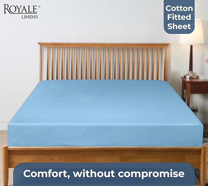 Royale Linens 100% Organic Cotton Fitted Sheet - Image 7