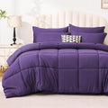 Love's cabin Queen Comforter Set Dark Purple, 7 Pieces Queen Bed in a Bag by Lovescabin