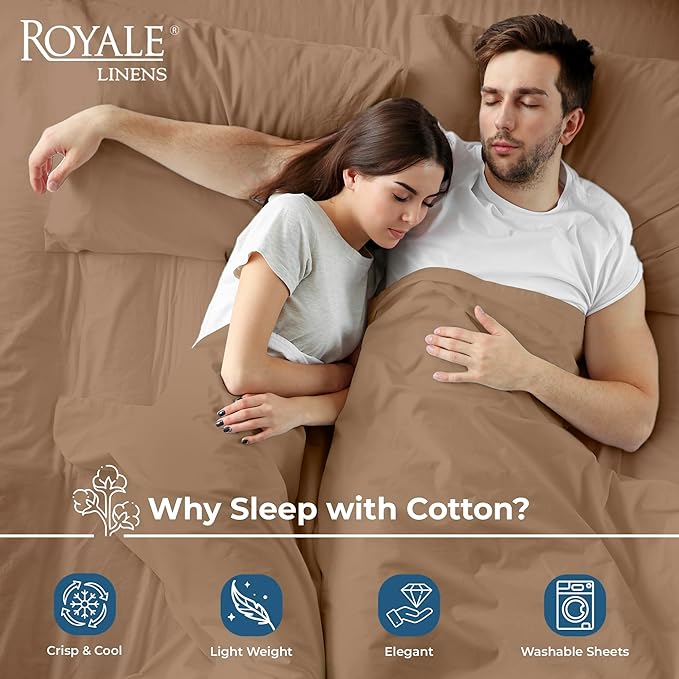 Royale Linen 100% Organic Cotton California King Flat Sheet Only - Image 3