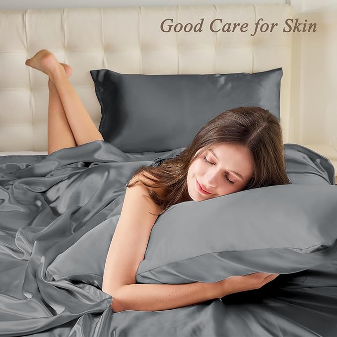 Satin Pillowcase for Hair 2pc, Similar to Silk Pillow Cases, Easier Care Than - Image 2