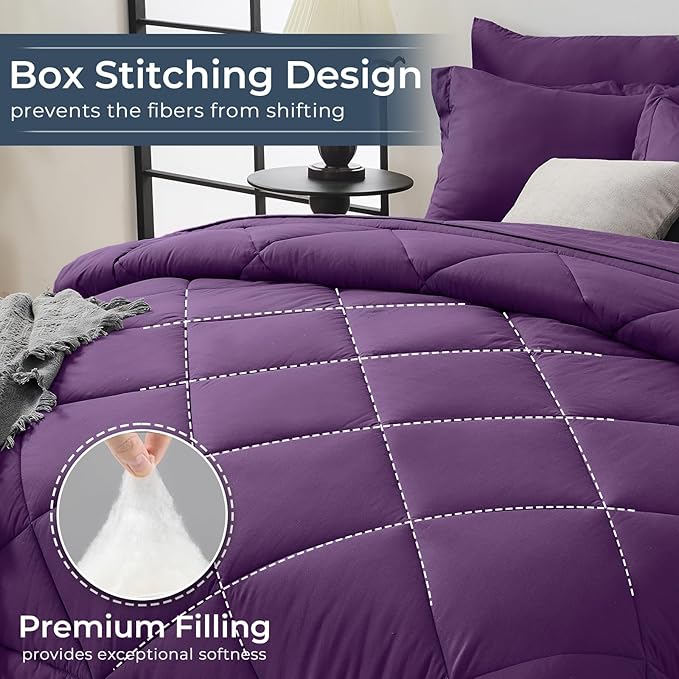 HEVUMYI Grape Purple Queen Comforter Set - Image 4