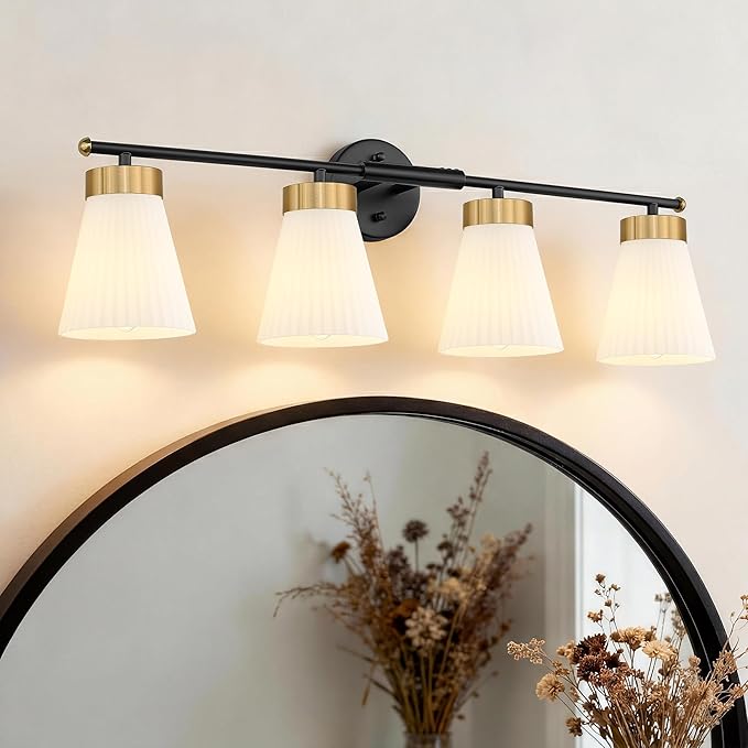 4-Light Bathroom Light Fixture, HWH 32 Inch Vanity Lights Over Mirror, Modern - Image 2