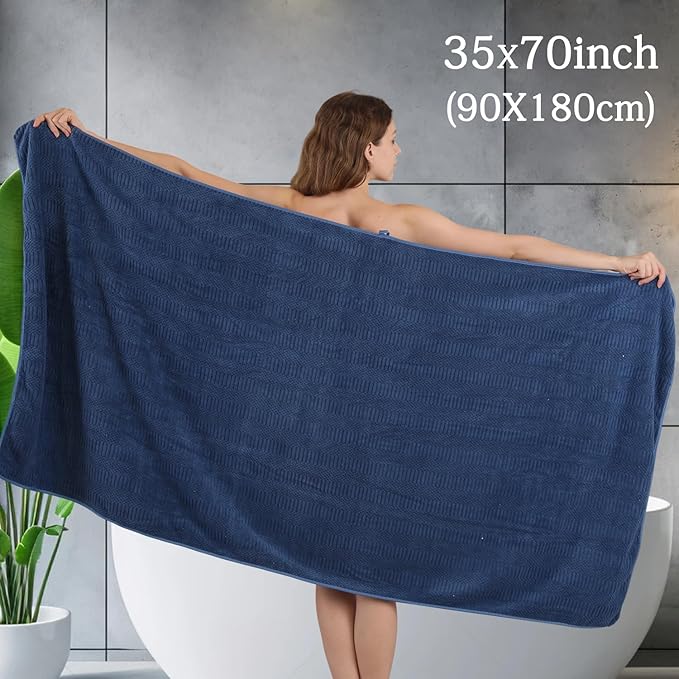 Ycosy 4 Pack Extra Large Microfiber Bath Towels Set, 35x70 inches, Less Lint - Image 2