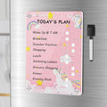 NiHome Acrylic Magnetic to Do List Planning Board with Sliders & Desktop Stand, Kids Chore Chart, Checklist Routine Chart Task Board for Fridge & Desk, for Magnetic Metal Surfaces Only (Pink Unicorn)