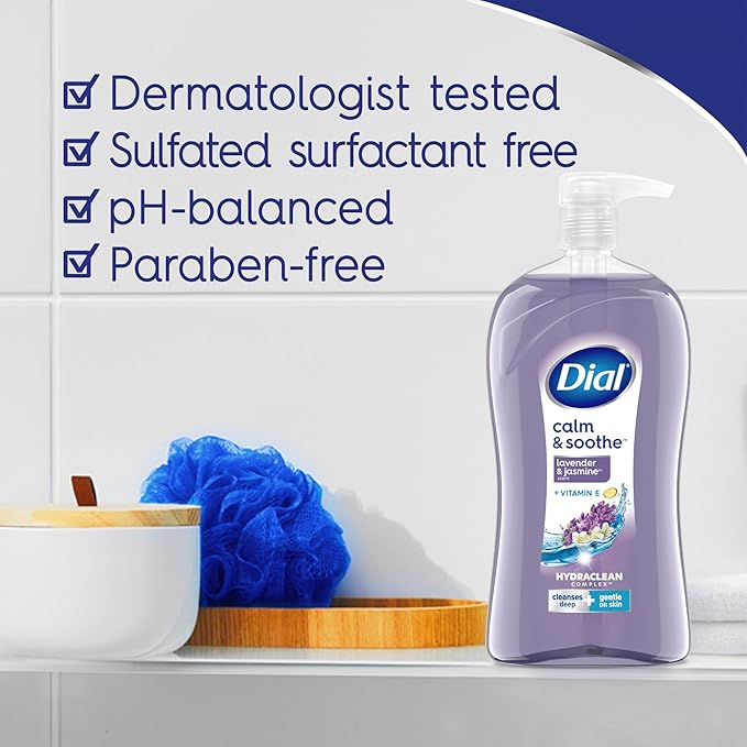 Dial Body Wash, Calm & Soothe Lavender & Jasmine Scent, 32 fl oz - Image 4