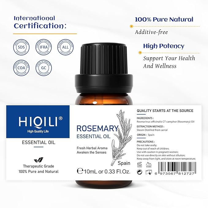 HIQILI Rosemary Oil for Hair Growth, 100% Pure Natural, Add to Shampoo & - Image 8